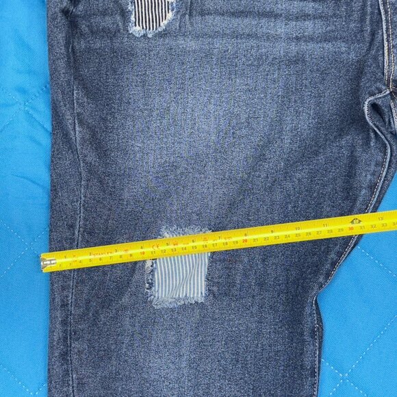 Lane Bryant Girlfriend Crop Jeans Size 26 Mid Rise Flex Waistband Distressed - Picture 15 of 16